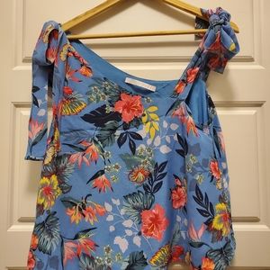 Hawaiian florap print shoulder strap camisole